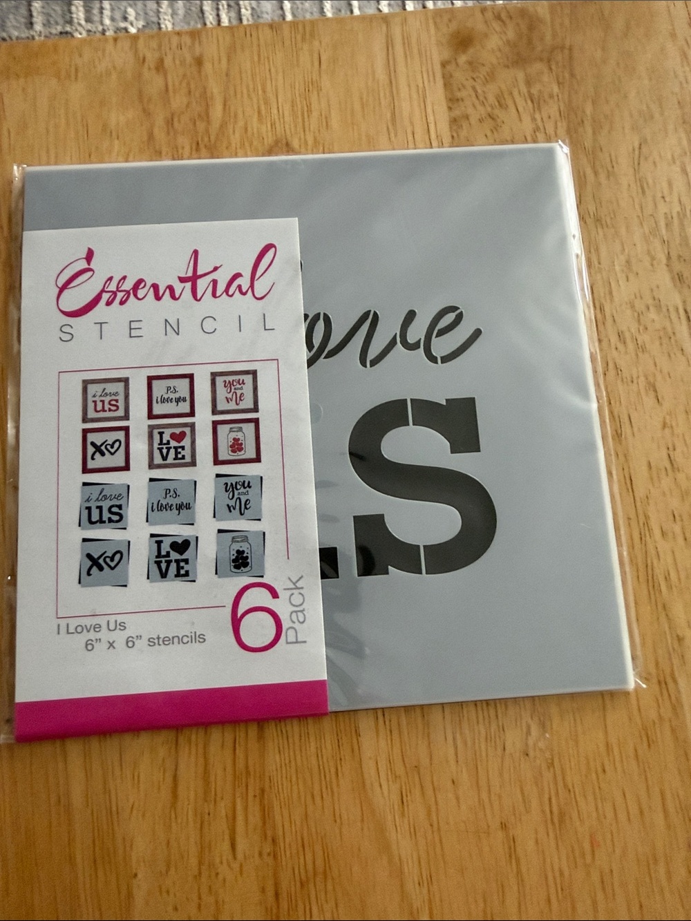 "I Love Us" Mixed Media Stencil Pack -reusable Mylar thick stencils